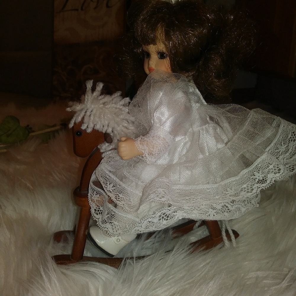 Doll on Rocking horse - Picture 2 of 3